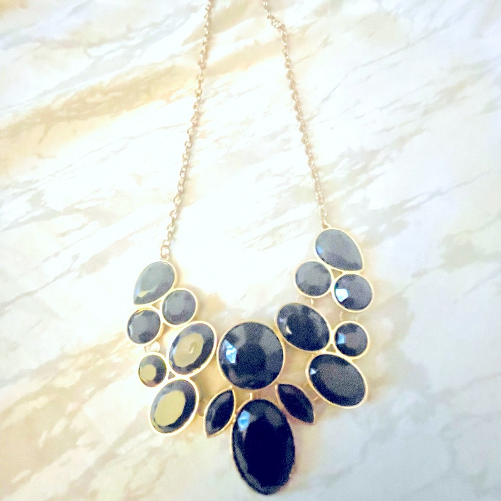 Black cluster costume jewelry